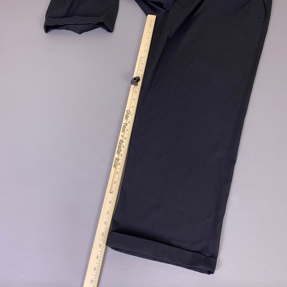 George Dress Pants Men's 42x30 Black Cuffed Hem Business Trousers Pleated - Picture 7 of 10